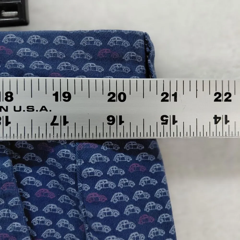 Johnnie-O Mens Size 40 Blue Golf Shorts Fahrvergnugen VW Bug Car All Over Print